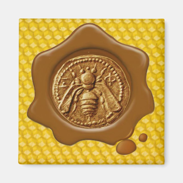 HONEY BEE BROWN  WAX SEAL MAGNET (Front)