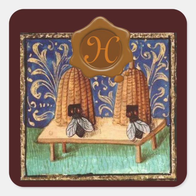 HONEY BEE, BROWN WAX SEAL MONOGRAM (Front)