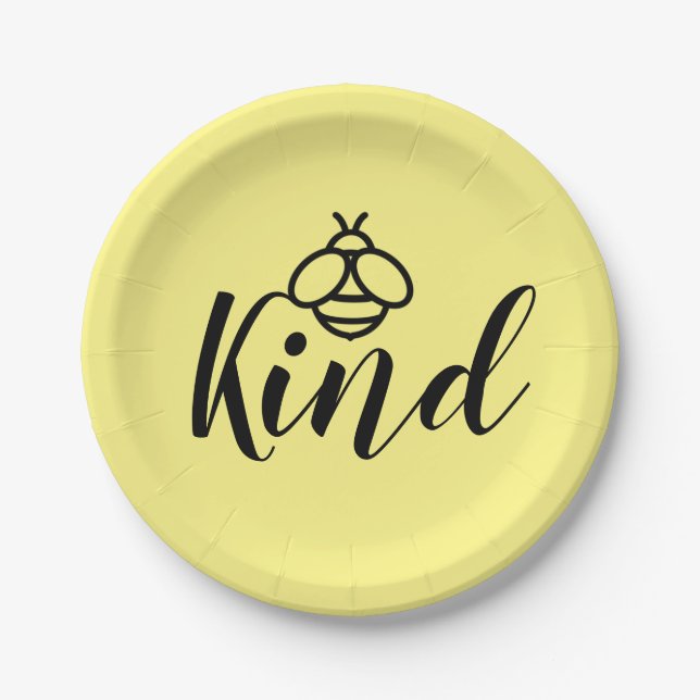 Honey bee bumblebee bee kind design  paper plate (Front)