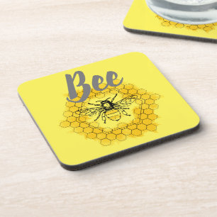 Honey bee Bumblebee trendy summer and spring Coaster