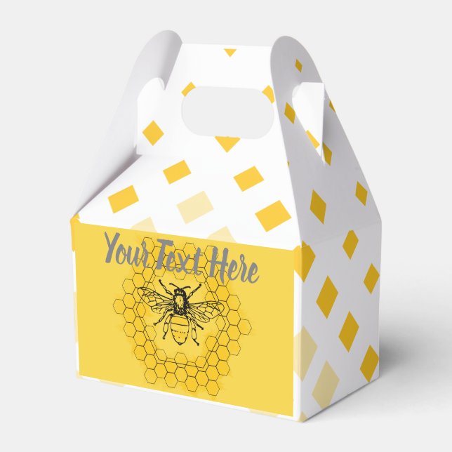 Honey bee Bumblebee trendy summer and spring Favor Box (Front Side)