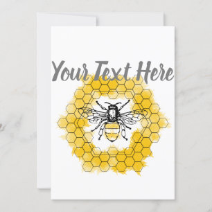 Honey bee Bumblebee trendy summer and spring Invitation