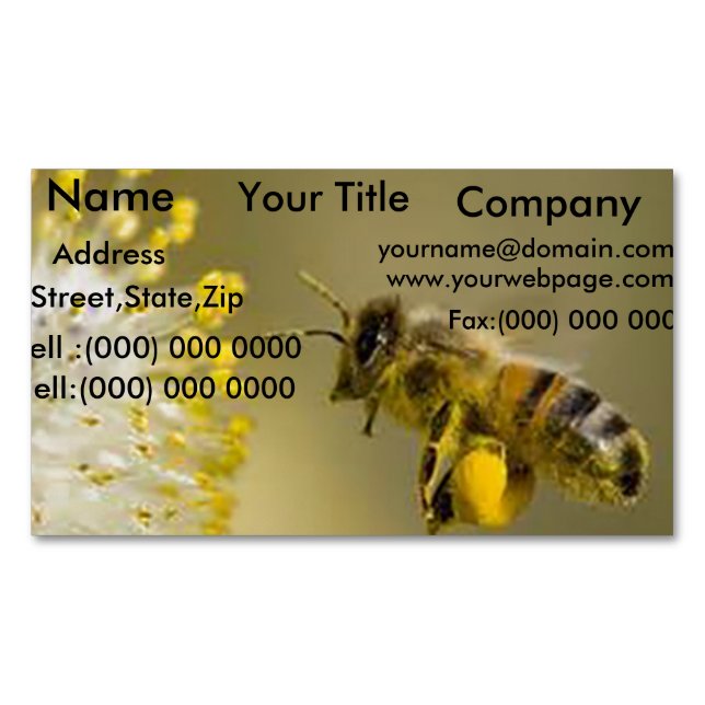 Honey Bee Business card magnets (Front)