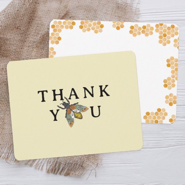 Honey Bee Carte de remerciements Baby shower simpl (Thank You Card - Bee Themed)