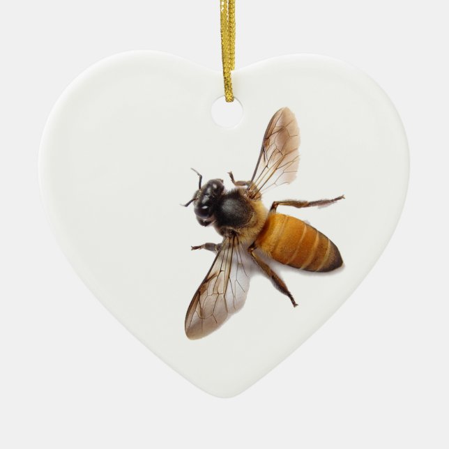 Honey Bee Ceramic Ornament (Front)