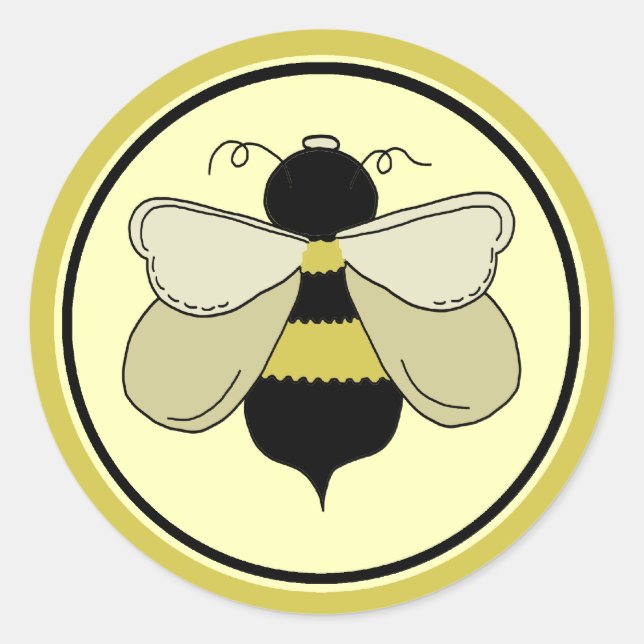 Honey Bee Classic Round Sticker (Front)