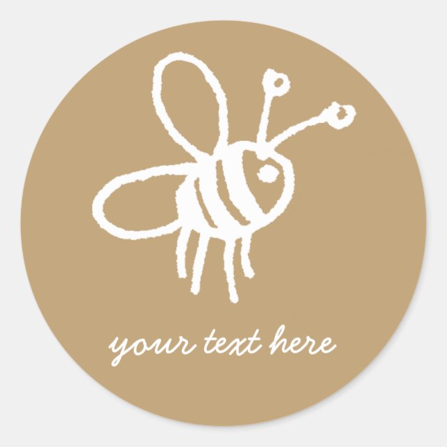 Honey Bee Classic Round Sticker (Front)