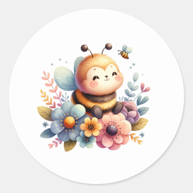 Honey Bee  Classic Round Sticker (Front)