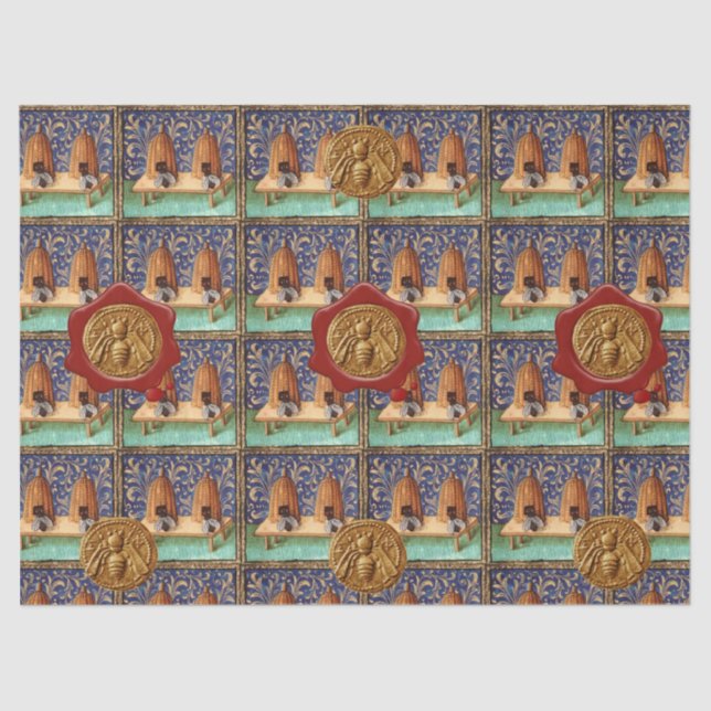 HONEY BEE COIN BEEHIVES,BEEKEEPING,BEEKEEPER TISSUE PAPER (Front)