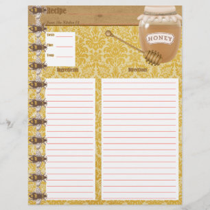 Honey Bee Cookbook Insert