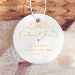 Honey Bee Coquette Bridal Shower Thank You Favour Tags