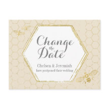 Honey Bee Cream Gold Changer la date Carte postale