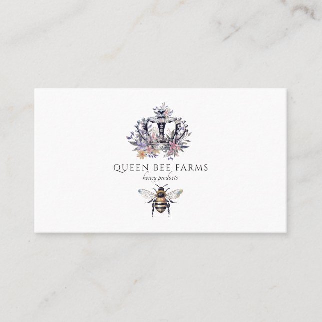 Honey Bee Crown Beekeeper Apiary Business Card (Front)
