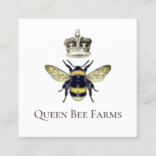 Honey Bee Crown Farm Apiary Beekeeper Square Business Card