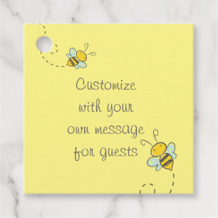 Honey Bee Custom Text Yellow Favour Tags