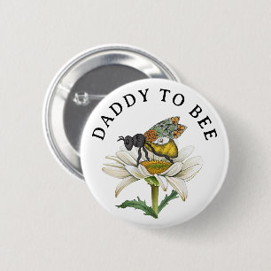 Honey Bee Daddy to Bee Baby Shower Button   Bumble