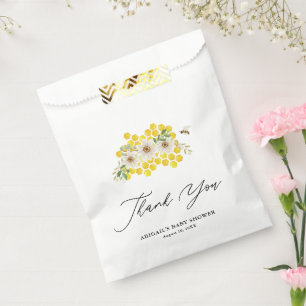 Honey Bee & Daisies Baby Shower Thank You Favour Bag