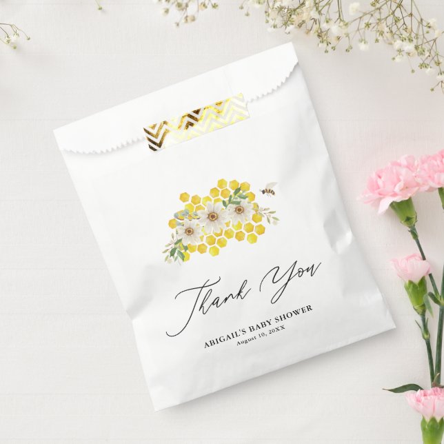 Honey Bee & Daisies Baby Shower Thank You Favour Bag (Sealed)