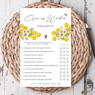  Honey Bee & Daisy Over Under Baby Paper Game Card