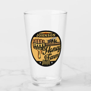 Honey Bee Farm Personalized NAME Sweet Beehive Glass