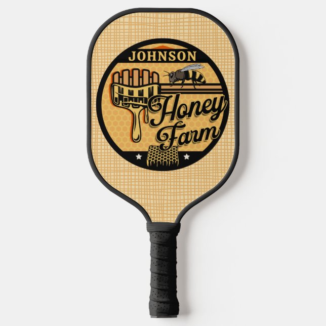 Honey Bee Farm Personalized NAME Sweet Beehive Pickleball Paddle (Front)