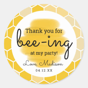 Honey Bee Favour Tag Thank you for Bee-ing