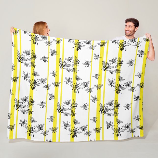 Honey Bee Fleece Blanket (In Situ)