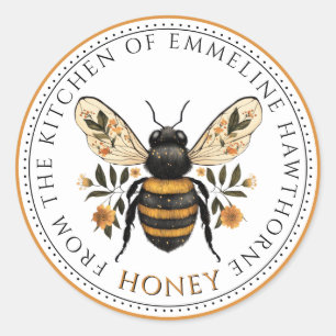 Honey Bee Floral Honey Label