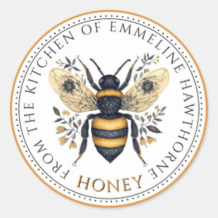 Honey Bee Floral Honey Label