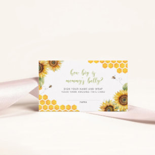 Honey Bee Floral How Big Is Mommy's Belly Game Enclosure Card