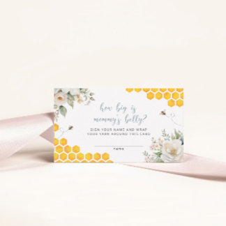 Honey Bee Floral How Big Is Mommy's Belly Game Enclosure Card