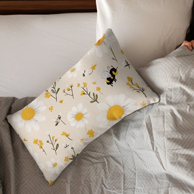 Honey Bee Floral Pillow Case  (Creator Uploaded)