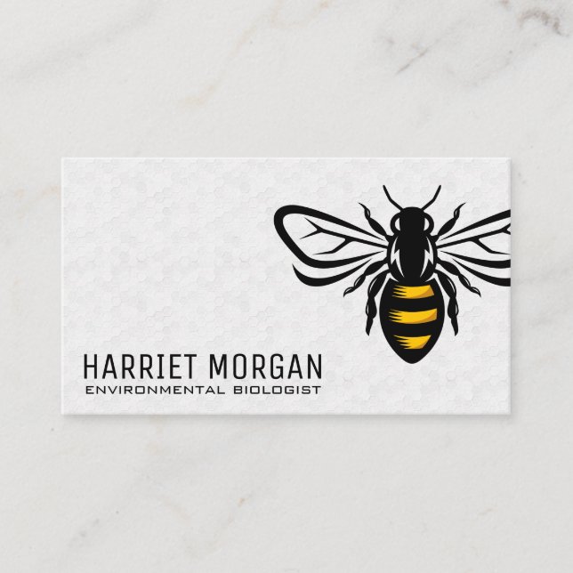 Honey Bee | Geometric Pattern | Insect Business Card (Front)