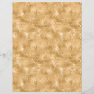 Honey Bee Golden Honeycomb Scrapbook Paper Sheet