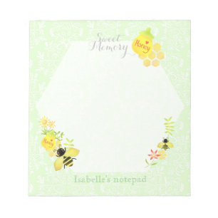 Honey Bee Green Notepad