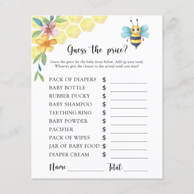 Honey Bee - Guess the price! Game (Front)