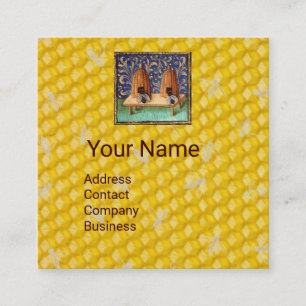 HONEY BEE HIV,BEEKEEPING,BEEKEEPER,APIARIST SQUARE BUSINESS CARD