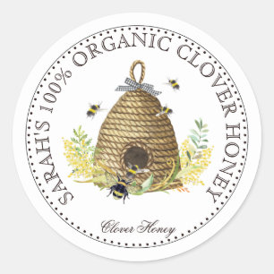 Honey Bee Hive Honey Jar Label