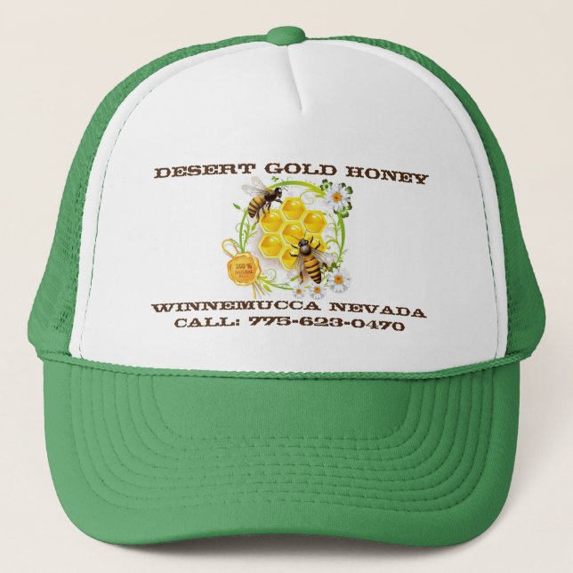 Honey Bee Honey Seller Beekeeper Apiarist Custom Trucker Hat (Front)