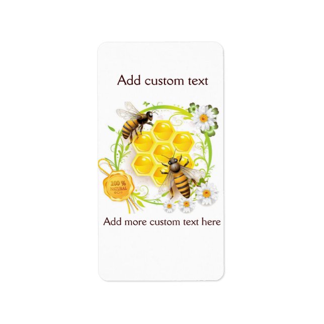 Honey Bee Honey Seller Beekeeper Apiarist Label (Front)