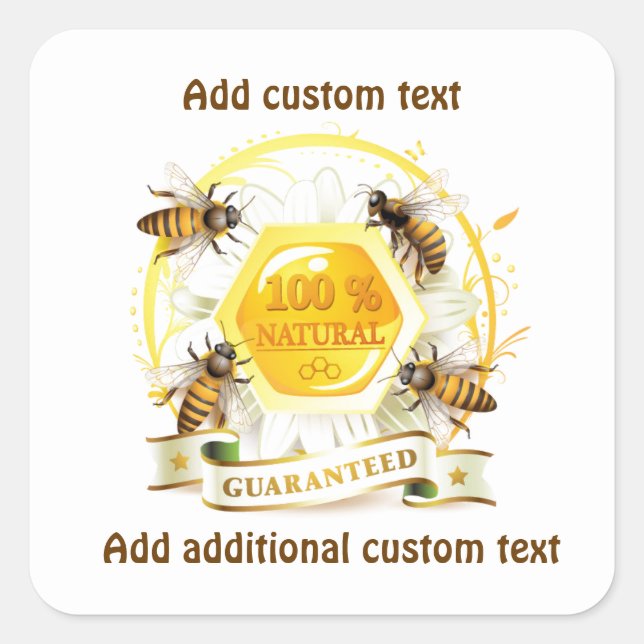 Honey Bee Honey Seller Beekeeper Apiarist Square Sticker (Front)