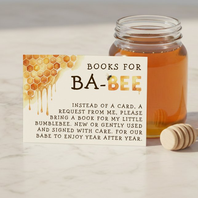 Honey Bee Honeycomb Baby Shower Book Request Enclosure Card (Honey Bee Honeycomb Baby Shower Book Request Enclosure Card
)