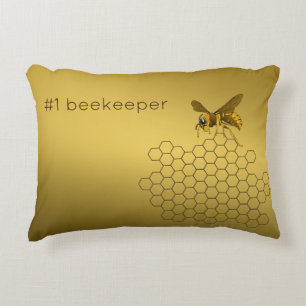 Honey Bee Honeycomb Beekeeper Apiarist Custom Accent Pillow