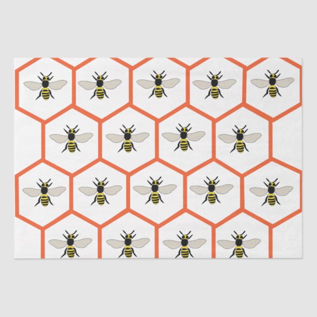 Honey Bee Honeycomb Beekeeper Tissue Paper (Front)