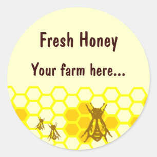 Honey Bee Honeycomb Custom Jar Label Stickers