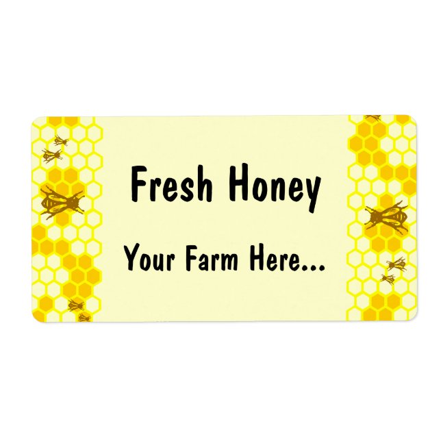 Honey Bee Honeycomb Custom Labels (Front)