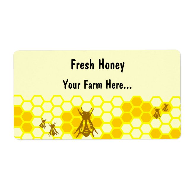 Honey Bee Honeycomb Custom Shipping Label (Front)