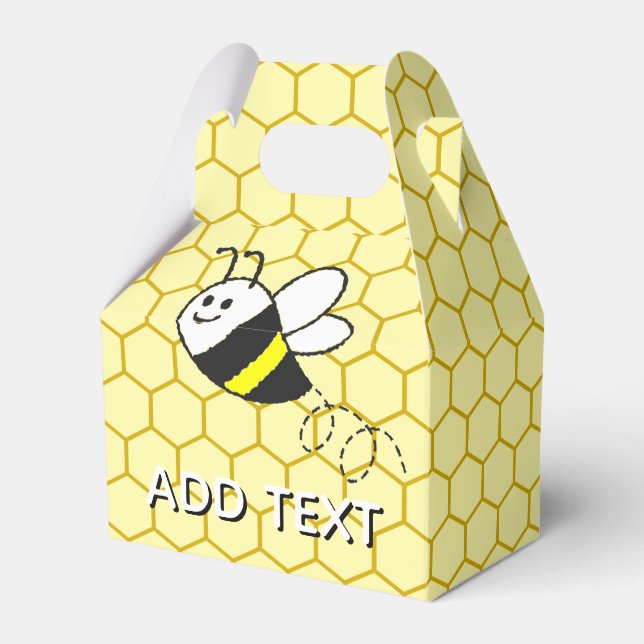 Honey Bee Honeycomb Drawing Personalized Favor Box (Front Side)