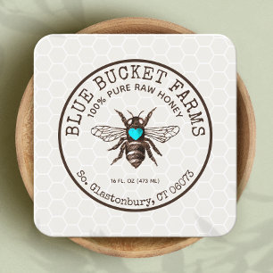  Honey Bee Honeycomb Square Business Card
