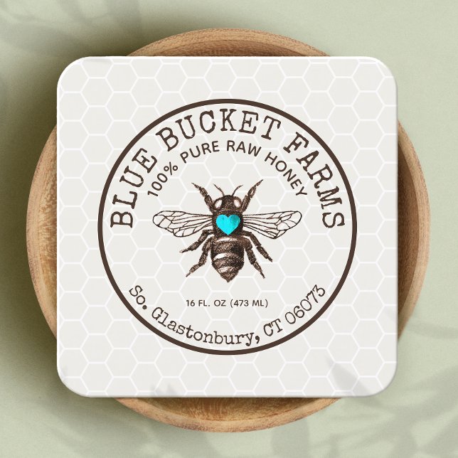  Honey Bee Honeycomb Square Business Card (Creator Uploaded)
